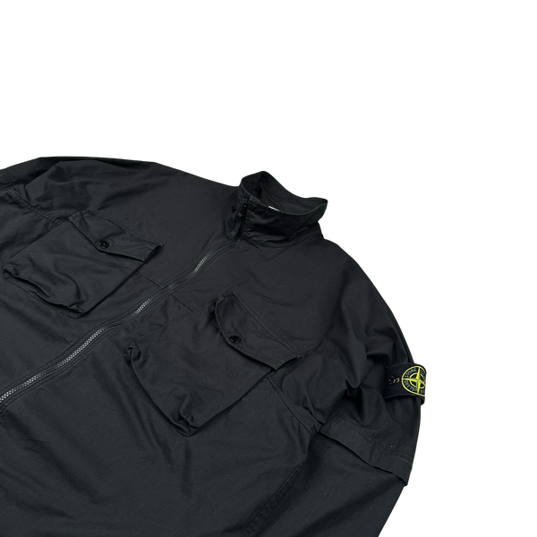 Stone Island 2019 Black Cotton High Neck Overshirt - 3XL