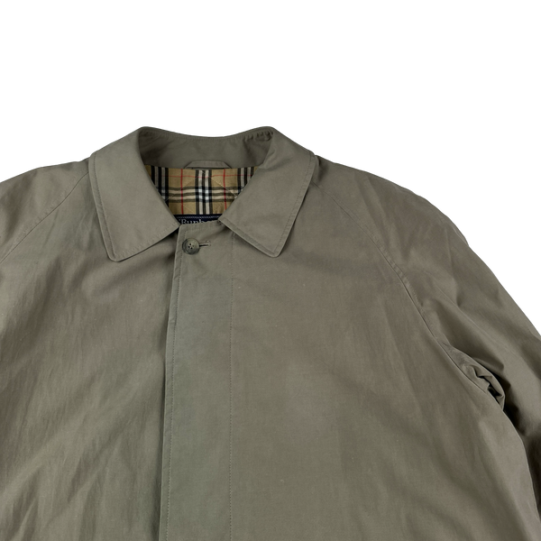 Burberry Nova Check Lined Nylon Padded Long Jacket - Large