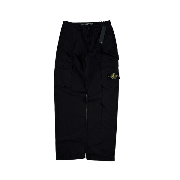 Stone Island 2022 Black Cotton Cargo Trousers - 29"