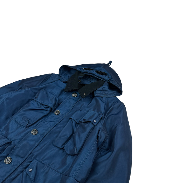 CP Company Blue Nysack Shimmer Multipocket Goggle Jacket - XXL