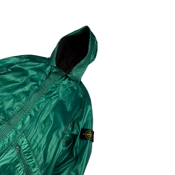 Stone Island 2015 Reversible Green Spaceman Raso Gommato Jacket - Large