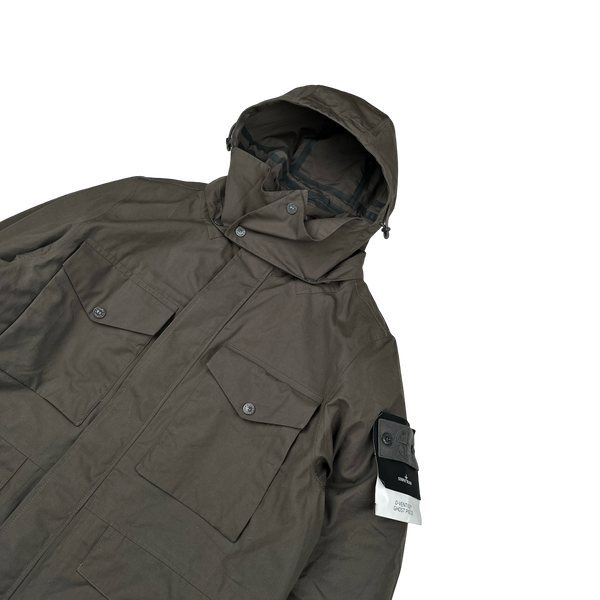 Stone Island 2022 O-Ventile Grey Ghost Piece Down Dutch Rope Puffer Jacket - Large