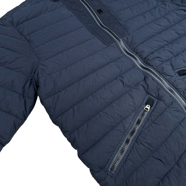 Stone Island 2019 Navy Loom Woven Down Puffer Jacket - Large