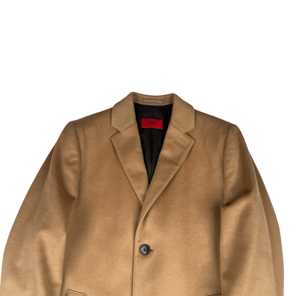 Hugo Boss Beige Cashmere Wool Blend Lined Trench Coat - Medium