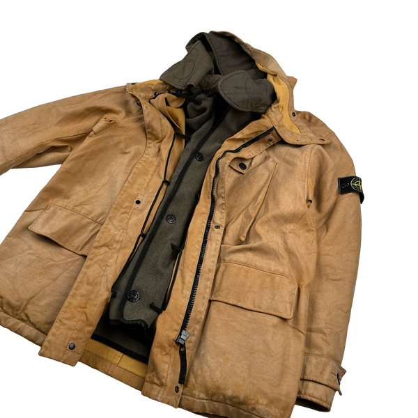Stone Island 1996 Vintage Rubberised Vintage Dutch Rope Jacket - XL