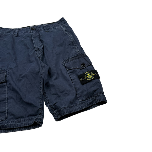 Stone Island 2017 Navy Cotton Cargo Shorts - 31"
