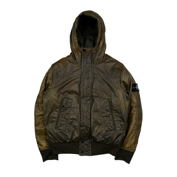 Stone Island 2011 Khaki & Yellow Colour Change Ice Down Jacket - Small