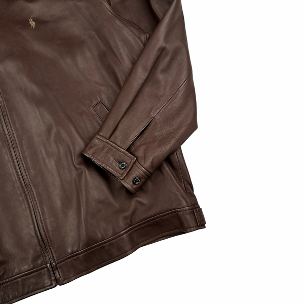 Ralph Lauren Brown Collar Leather Jacket - XL