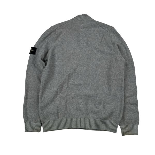Stone Island 2017 Grey Wool Cashmere Buttoned Jumper - Large