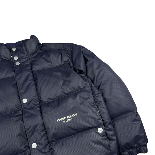 Stone Island Marina 2024 Nylon Ripstop Cover Down Spellout Puffer Jacket - Large