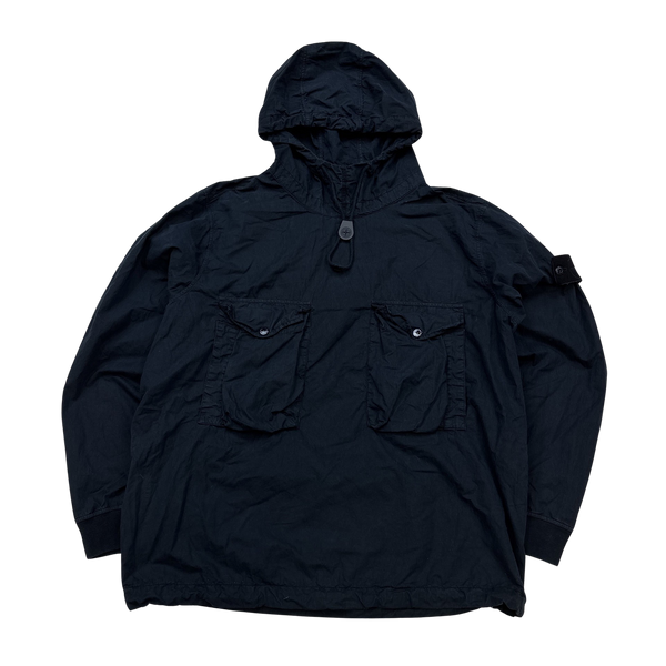Stone Island 2019 Navy Ghost Cotton Resin Smock - Large