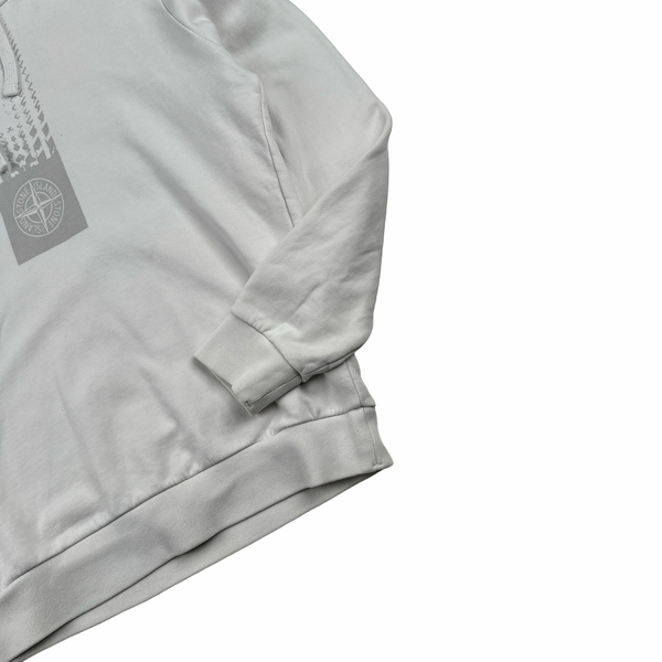 Stone Island 2017 White Spellout Pullover Cotton Hoodie - Medium