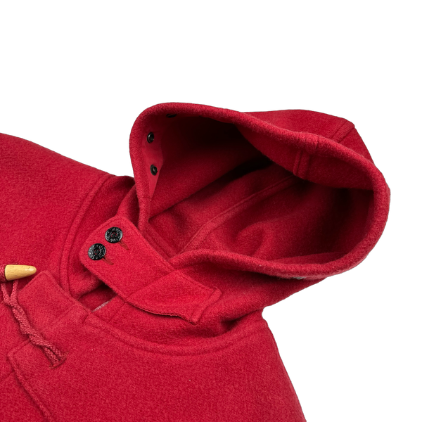 Stone Island 1988 Red Rare Montgomery Wool Duffle Coat - Medium