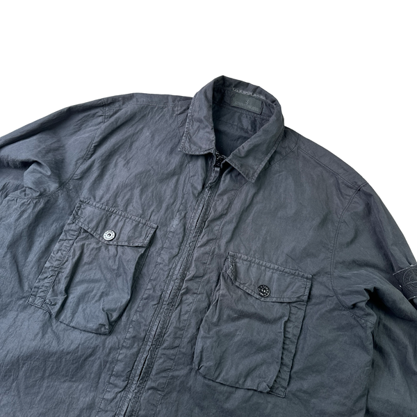 Stone island ghost resin cotton zip overshirt deals