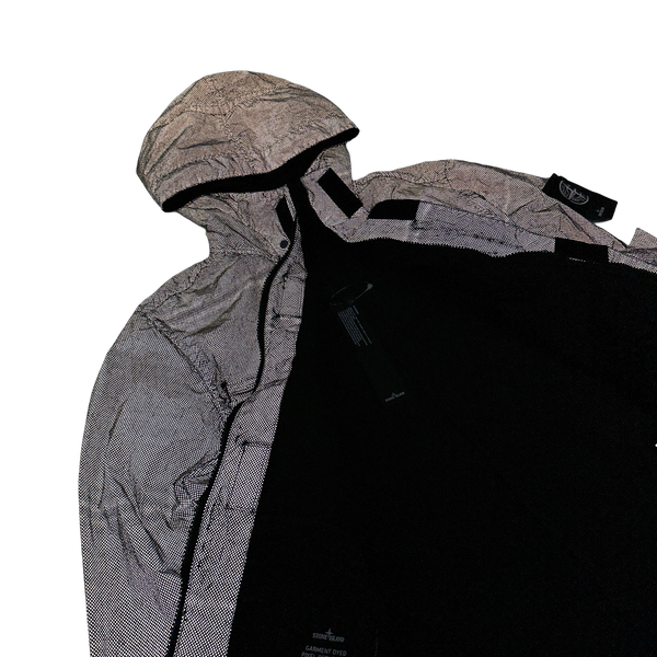 Stone Island 2016 Black Silver Pixel Reflective Hooded Jacket - Large