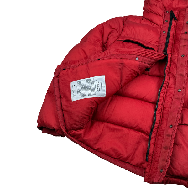 Stone Island 2012 Red Micro Rip Stop Opaque Nylon Tela Jacket - Large