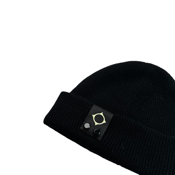 Ma Strum Black Wool Badge Beanie