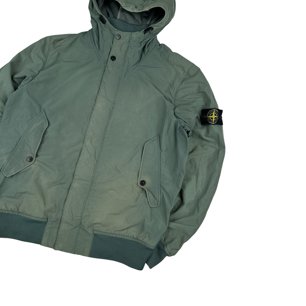 Stone Island 2014  Green Micro Reps Hooded Jacket - Large