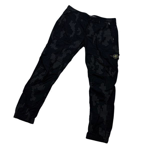 Stone Island Grid Check Nylon Cargo Trousers - 38"