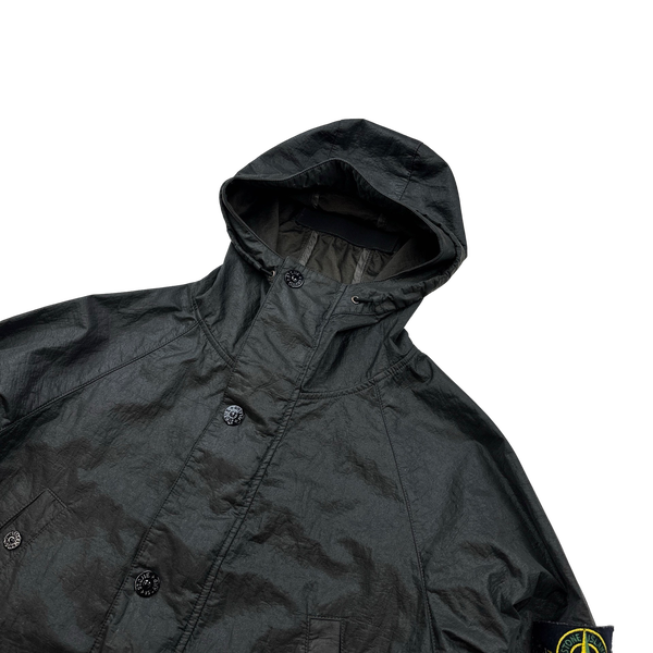 Stone Island 2011 Black Nylon Membrana Hooded Parka Jacket - Medium