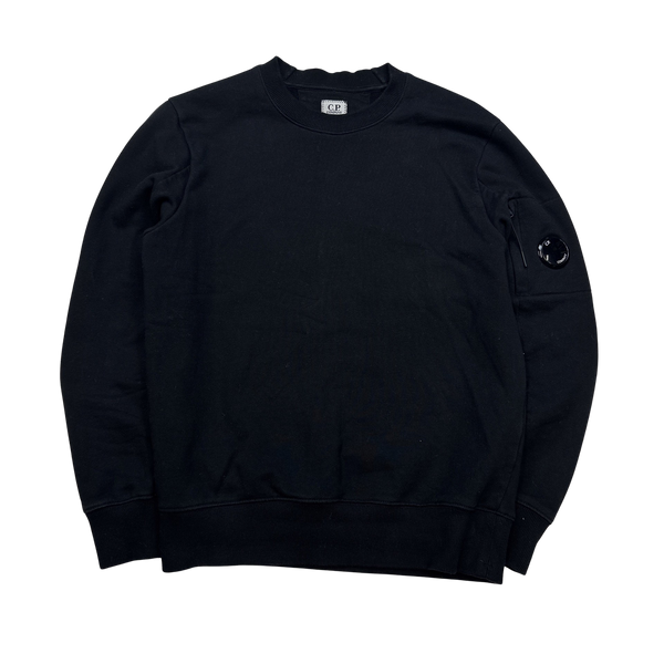 CP Company Black Cotton Crewneck Jumper - Small
