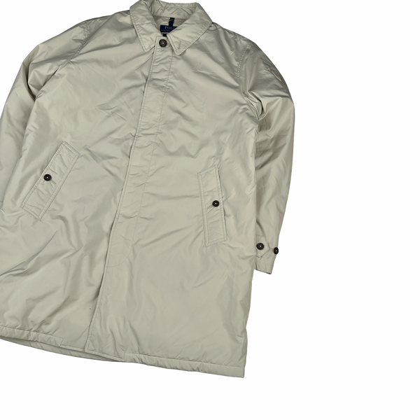 Ralph Lauren Cream Padded Long Collared Jacket - XL