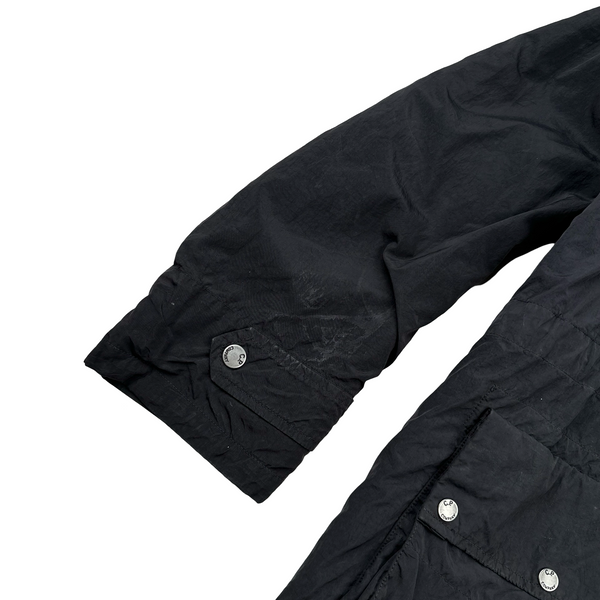 CP Company Black Shearling Lined Hood Parka Multi Pocket Jacket - Medium