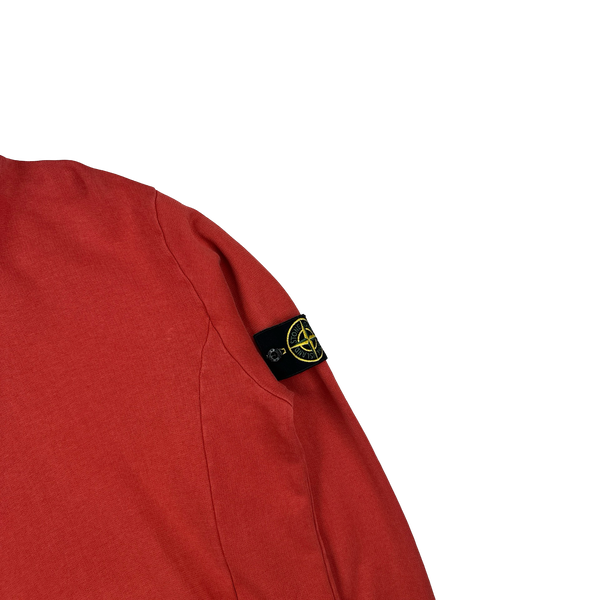 Stone Island 2010 Red Cotton Pullover Hoodie - Large