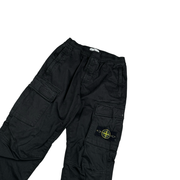 Stone Island 2021 Black RE T Cargo Trousers - 30"