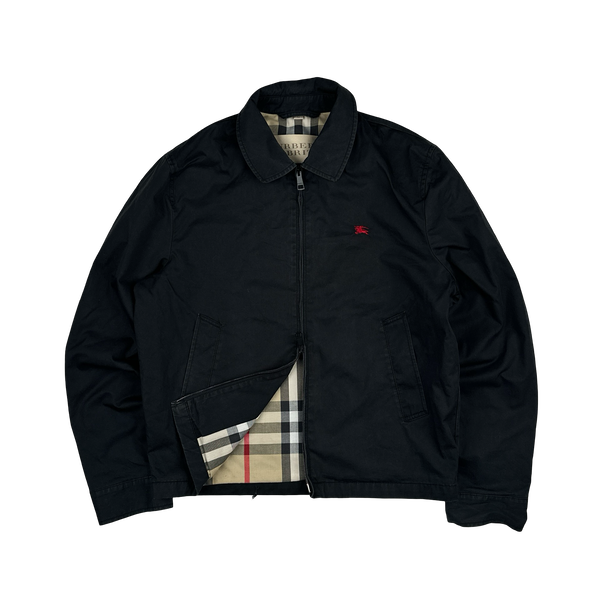 Burberry Black Nova Check Collar Lined Jacket - Medium