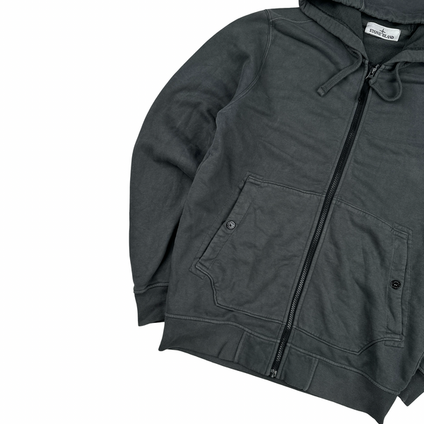 Stone Island 2023 Dark Grey Zipped Hoodie Cotton Tracksuit - Medium