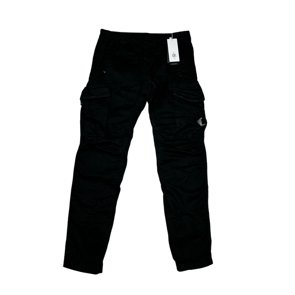 CP Company Black Ergonomic Fit Cargo Trousers - Small