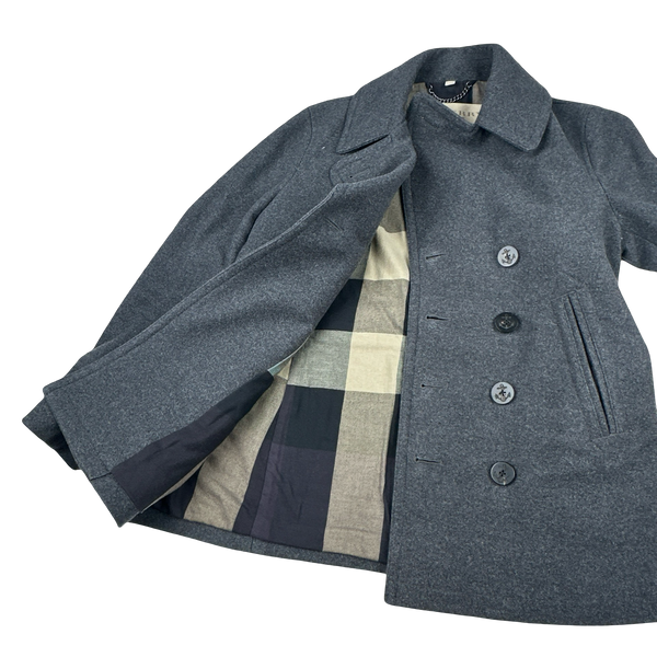 Burberry Brit Navy Nova Check Lined Trench Coat - Large