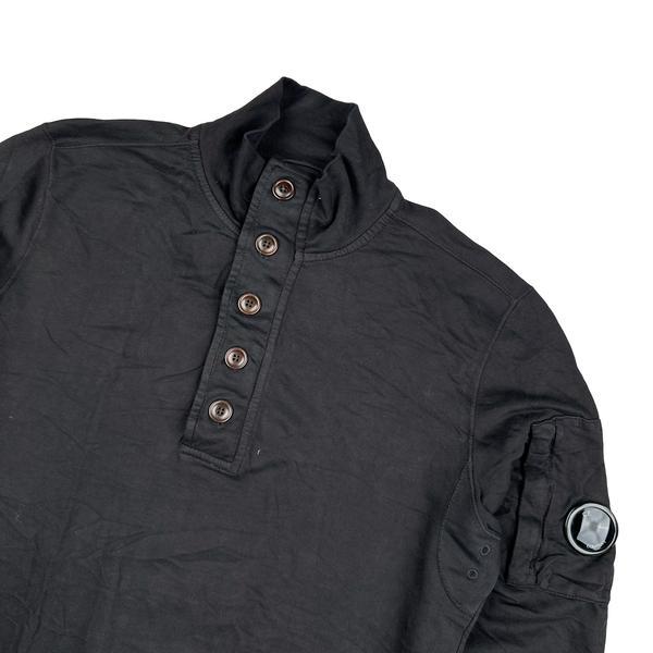CP Company Black Lens View Quarter Buttoned Jumper - Large