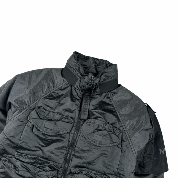Nemen Nylon Shimmer Dark Grey Shell Multi Pocket Jacket