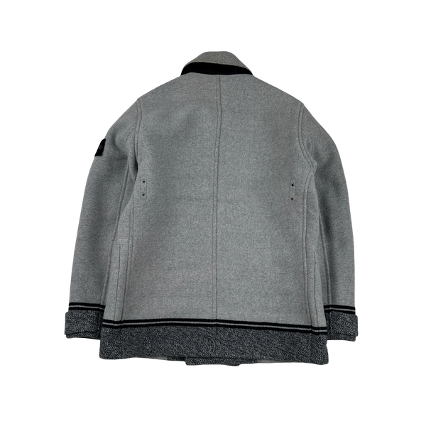 Stone Island 2020 Panno Jaquard Double Breasted Wool Collared - Large
