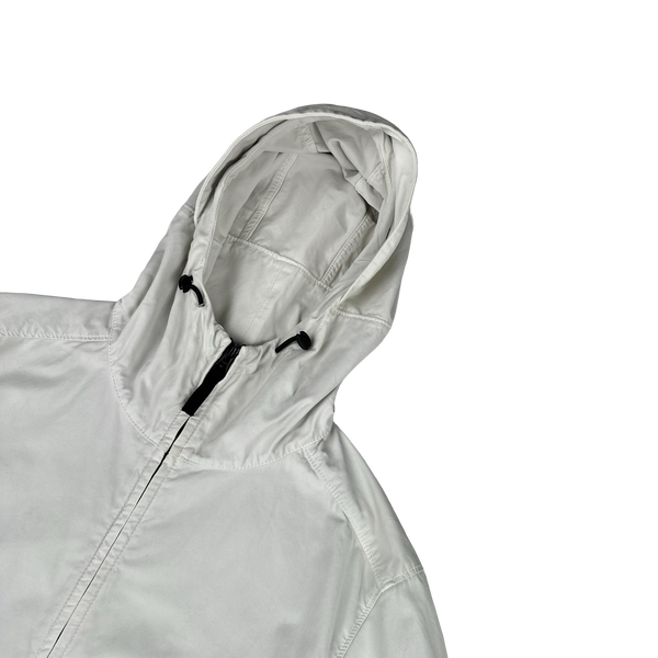 Stone Island 2022 White Batavia Hooded Jacket - Large