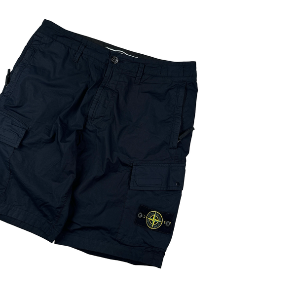 Stone Island 2021 Navy Bermuda Cotton Shorts - 32"
