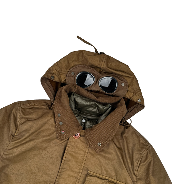 CP Company Brown Down Filled Winter Goggle Jacket - Large – Mat's
