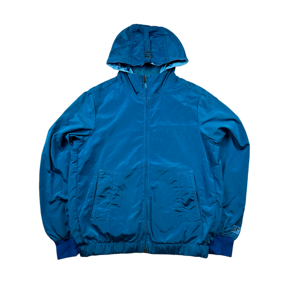 CP Company 2010 Nylon Shimmer Hooded Spellout Jacket - Medium