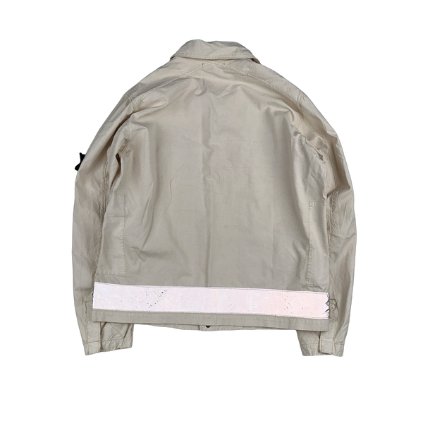 Stone Island 2006 Cream Cotton Reflective Overshirt - Large