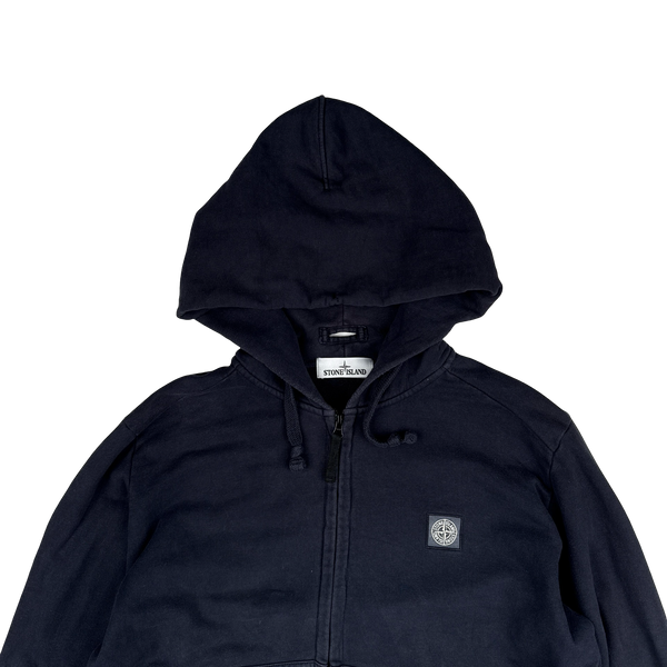 Stone Island 2014 Navy Zipped Patch Hoodie - XL