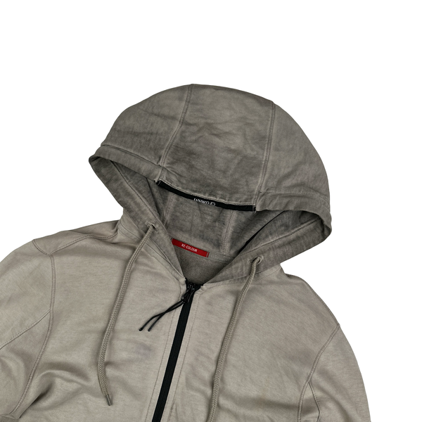 CP Company Grey Re Colour Zipped Hoodie - Small
