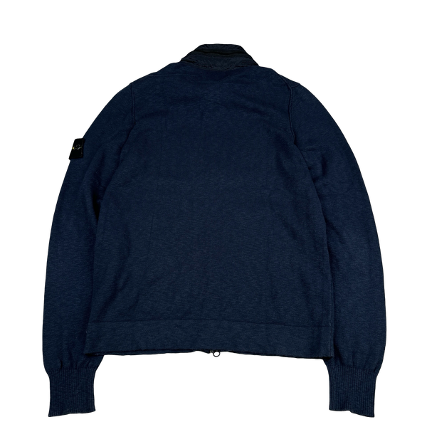 Stone Island 2017 Navy Marl Knit Zipped Jumper - Small