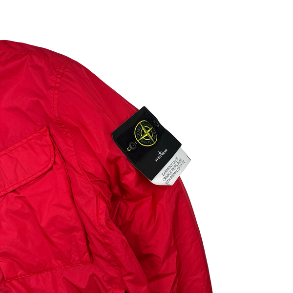 Stone Island 2022 Red Crinkle Primaloft Lined Jacket - Medium