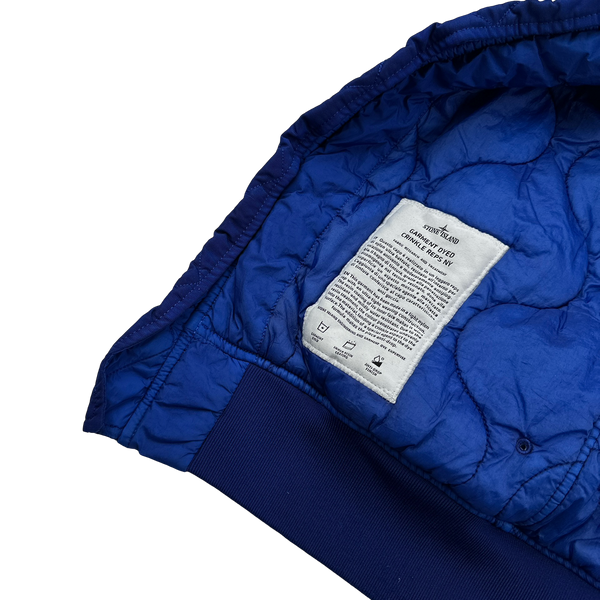 Stone Island 2015 Blue Crinkle Reps Padded Bomber Jacket - Large