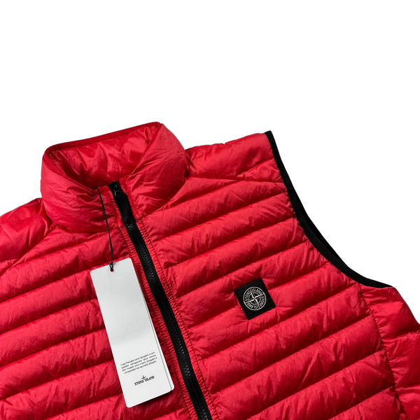 Stone Island 2022 Red Loom Woven R Nylon Packable Gilet - Medium