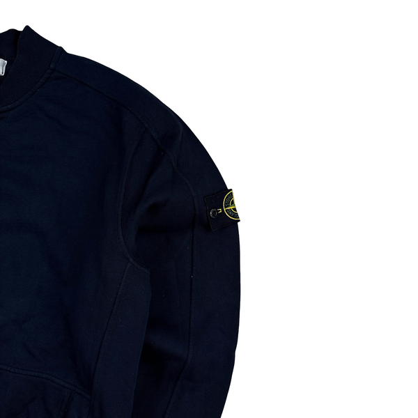 Stone Island 2013 Navy Low Collar Cotton Zipped Jumper - XL