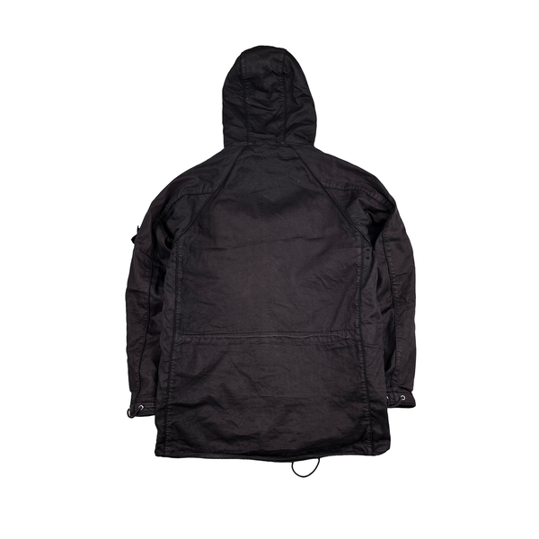 Stone Island 2005 Charcoal Vintage Lino Flax Dutch Rope Parka Jacket - Large