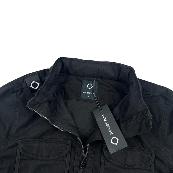 Ma Strum Black Quarter Zip Pullover Smock Overshirt - Small